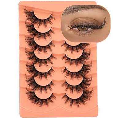 False Eyelashes Wispy Lashes Natural Look Fake Eyelashes Cat Eye Lashes Mink Fluffy Strip False Lashes Fox Eye Lashes Pack 7 Pairs ALICROWN - Image 9