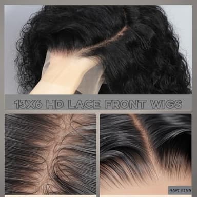 30INCH Deep Wave Lace Front Wigs Human Hair with Baby Hair 13x6 Glueless HD Full Lace Front Wig Pre-Drawn Bleaching Knot 200% Density Deep Curly Lace Frontal Wig Natural Color for Woman - Image 4