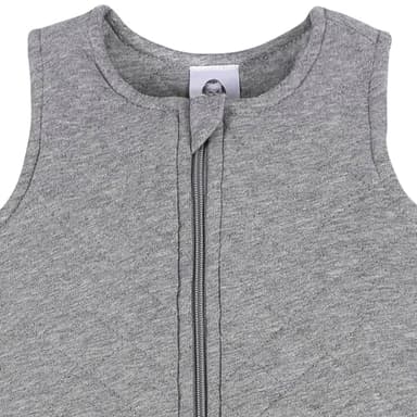 Gerber Baby Unisex Quilted Wearable Blanket, Cotton Blend, OEKO-TEX Certified, 2-Way Zipper, Safe Sleep Solution, Grey Heather, 6-12 Months - Image 3