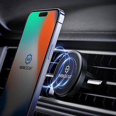 Magnetic Phone Holder for Car, WixGear [2 Pack] Universal Air Vent Magnetic Phone Mount for Car, Car Phone Holder Mount for Cell Phones and Mini Tablets with 4 Metal Plates - Image 2