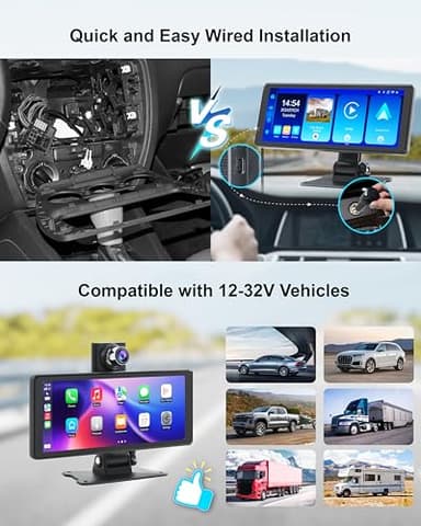 Wireless Car Stereo Carplay Screen with 4K Dash Cam, 8.1'' Portable 2K Touch Screen with 1080P Backup Camera, GPS Navigation for Car Play, Android Auto, Voice Control, Mirror Link, DVR, Bluetooth - Image 8