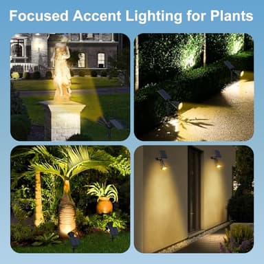 Katipeal Solar Spot Lights Outdoor, 4 Modes/8 Pack Solar Spotlights Waterproof, 180° Adjustable Powered Landscape Lights, Outdoor Solar Lights for Yard Garden Pathway Flag Tree Wall Statue Warm White - Image 6