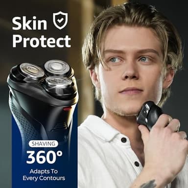 rategist Cordless Electric Razor for Men: 3-in-1 Shaver for Beard/Nose/Sideburns - IPX7 Waterproof Travel Kit - Turbo Speed & Precision Blades - Image 6