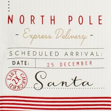 DII Christmas Kitchen Table Décor, Reversible Table Runner, 14x72, Off-White Santa's Workshop - Image 3