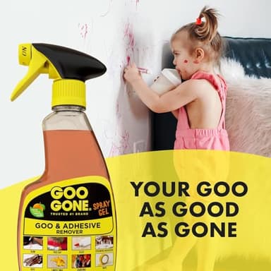 Goo Gone Adhesive Remover Spray Gel, Removes Chewing Gum, Grease, Tar, Stickers, Labels, Tape Residue, Oil, Blood, Lipstick, Mascara, 12 oz with Sticker Lifter - Image 9