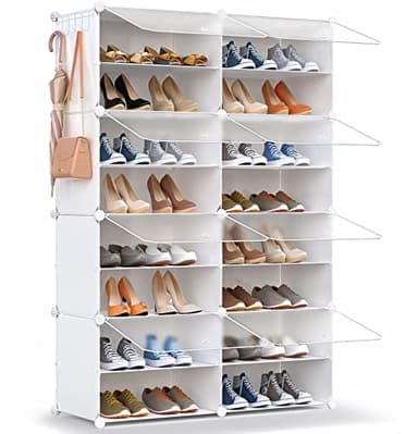 HOMICKER Shoe Storage,32 Pairs Shoe Rack Organizer for Closet Shoe Cabinet with Door Shoe Shelves for Closet,Entryway,Hallway,Bedroom - Image 8