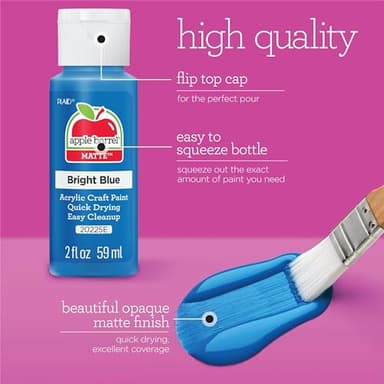 Apple Barrel, Vibrant Spectrum Collection Acrylic Craft Paint, PROMOABIII, 2 fl oz each, 16 assorted matte colors, 16 count - Image 4