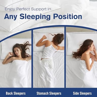 Higoom Standard Size Bed Pillows for Sleeping 4 Pack,Luxury Hotel Pillows,Comfortable and Supportive,Machine Washable,Suitable for Stomach,Back and Side Sleepers. - Image 7