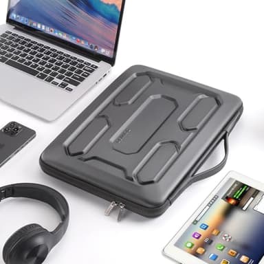 DOMISO 15.6 inch Laptop Sleeve with Handle Shockproof Waterproof EVA Protective Case for 15.6" Yoga 720 IdeaPad 310 320 ThinkPad T570/Legion 5 Gen 6/HP Envy 15/15.6" Notebooks, Dark Grey - Image 6