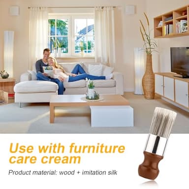 Salve Brush for Furniture, Wood Furniture Brush with Comfortable Handle Durable Salve Wax Brushing Tool for Leather for Furniture Home Leather - Image 5