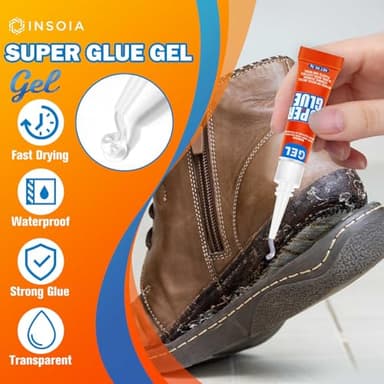 Super Glue Gel Clear Non-Drip, 48 X 3g All Purpose Strong Adhesive Ca Glue Quick Dry Instant Glue for Plastic, Metal, Ceramic, Shoe, Wood, Leather, Model, Aquarium, Rhinestone, Jewelry and DIY Crafts - Image 2