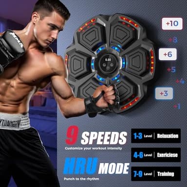 Music Boxing Machine for Adults,Bluetooth Smart Boxing Training Machine,Wall Target Punching Workout for Kids,Reflex Training Suitable for Home,Office,Gym,Fun Fitness Equipment - Image 3