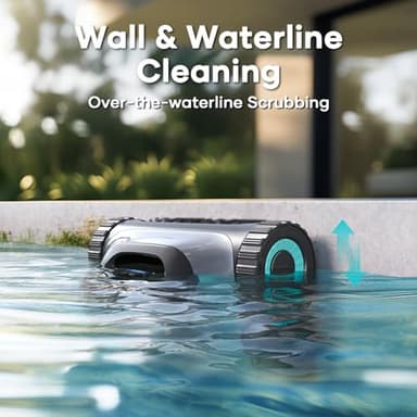 Aiper Scuba S1 Robotic Pool Cleaner, 150 Min Battery Life, WavePath 2.0 Smart Navigation, Over-The-Waterline Scrubbing, for Inground and Above Ground Pools up to 1600 sq.ft - Image 2