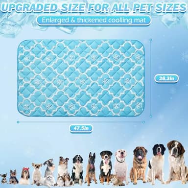 EXPAWLORER Dog Cooling Mat-28.3''*47.2'' Upgraded Extra Large Cooling Pad for Dog Dogs Cats Pets in Summer Keep Cool,Washable,Non-Slip Blanket for Grate Sofa Bed Outdoor - Image 2