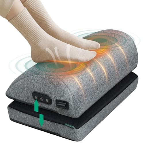 Snailax Heated Foot Rest Under Desk at Work, Desk Foot Stool with Heat & Vibration Massage, Adjustable Height, 2 Heat Levels Foot Warmer Feet Heater for Office Chair, Gaming Home Use - Image 1