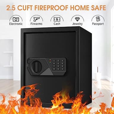3.3 Cubic Feet Large Safes for Home Use Fire and Water proof, Digital Security Safe with Key and Combination, Home Safes Water and Fireproof for Firearm Medicine Money Valuables - Image 2