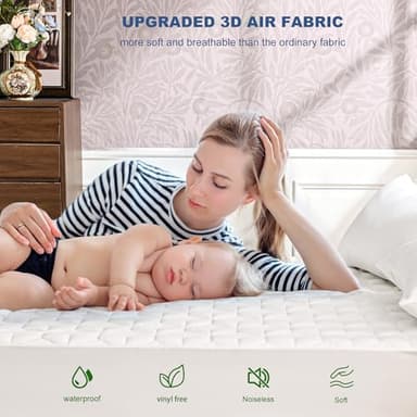 GRT Waterproof Mattress Protector Full, Rayon Bamboo Mattress Protector Cooling Breathable, 3D Air Fabric Soft Mattress Cover with 6-26 inches Deep Pocket, Mattress Pad Machine Washable - Image 4