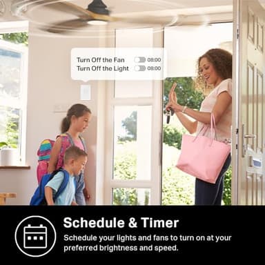 Kasa Smart Ceiling Fan Control & Dimmer Switch | Adjustable 4-Speed Fan & Brightness Control | Works w/Apple HomeKit, Alexa & Google Home | 2.4G Wi-Fi Only, Single Pole, Neutral Wire Required | KS240 - Image 7