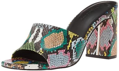 The Drop Women's Pattie High Block-heeled Mule Sandal, Multi Snake, 9 - Image 1