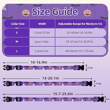 Wegitcs Halloween Dog Collar, Holiday Pet Gift Collar with Cute Pendants, Adjustable Pumpkin Dog Collar for Small Medium Large Dogs, Male Female - Image 5