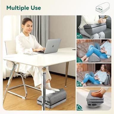 Snailax Heated Foot Rest Under Desk at Work, Desk Foot Stool with Heat & Vibration Massage, Adjustable Height, 2 Heat Levels Foot Warmer Feet Heater for Office Chair, Gaming Home Use - Image 7