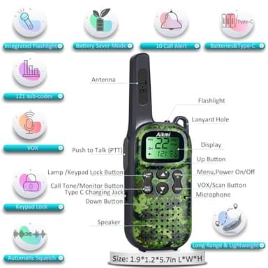 Toys for Boys Walkie Talkies for Kids 6 7 8 Year Old Boy Pretend Play Police Military Spy Hunt Camp Outdoor Toys for Kids Birthday Present Boys Gifts (Green Green) - Image 5
