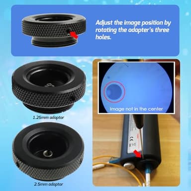 Handheld Optical Fiber Microscope, 400x Fiber Optic Microscope LED Light Coaxial Illumination 2.5mm and 1.25mm Adapters Fiber Cable Microscope Detector - Image 4