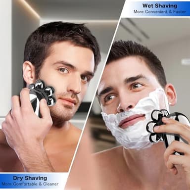 Head Shavers for Bald Men, Electric Razor, IPX8 Waterproof Dry/Wet Bald Head Shaver with 10000 RPM High-Speed Motor, Rechargeable Head Razor with LED Display, USB-C Cable, Perfect for Home & Travel - Image 3
