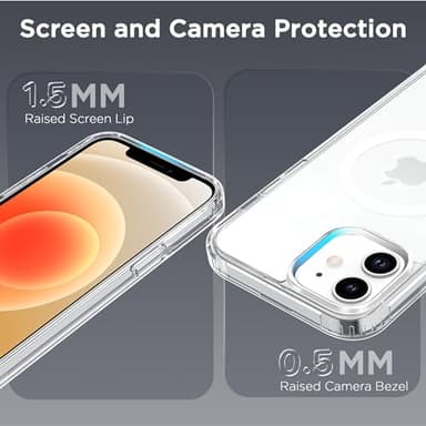 CACOE Magnetic Case for iPhone 12 & iPhone 12 Pro 6.1 inch-Compatible with MagSafe & Magnetic Car Phone Mount,Not Yellowing Anti-Scratch (Clear) - Image 6