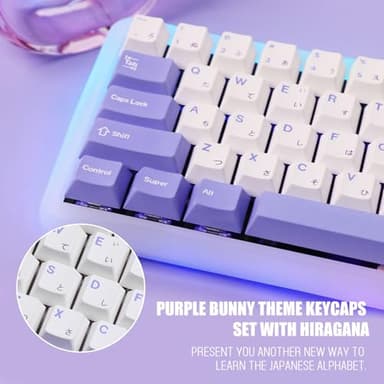 EPOMAKER Bunny 134 Keys Cherry Profile PBT Dye Sublimation Keycaps Set for Mechanical Gaming Keyboard, Compatible with Cherry Gateron Kailh Otemu MX Structure - Image 3