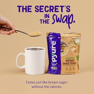 Pyure Organic Brown Sweetener | Brown Sugar Substitute | Zero Carb, Zero Sugar, Zero Calorie | Measures and Bakes Like Brown Sugar | Plant-Based for Keto Friendly Food | 12 Oz - Image 3