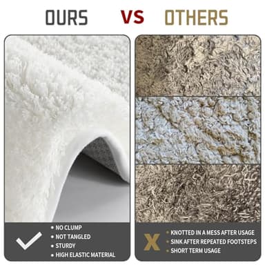 Yimobra Bathroom Rugs Non Slip Washable 36x24, Ultra Soft and Water Absorbent Bath Mats, Plush Fluffy Shower Mat Outside, Luxury Microfiber Thick Carpet Matts for Bathroom Floor/Tub, Off White - Image 4