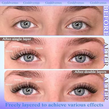 Goddvenus Wispy Lash Clusters 10-16mm Lashes Clusters Eyelash Extensions Natural Individual Lashes 144pcs D Curl Lash Extension DIY Soft Comfortable Eyelash Clusters with Cotton Band - Image 5