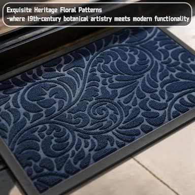 Yimobra Large Door Mat Outside Entrance 47x32, Waterproof Sturdy Outdoor Mats for Front Door, Heavy Duty Non-Slip Doormat for Garage Patio Entryway Indoor, Easy Clean, Blue - Image 2