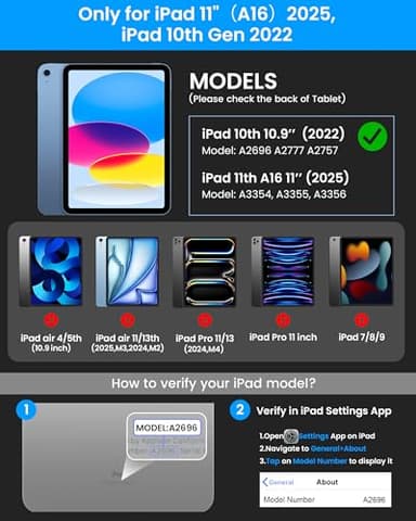 typecase Edge Keyboard Case for iPad 11th Gen A16 (2025) & 10th Gen 10.9" (2022) – Multi-Touch Trackpad, 11-Color Backlit Magic-Style Keyboard – Floating Magnetic Stand, Pencil Holder – Pacific Blue - Image 2