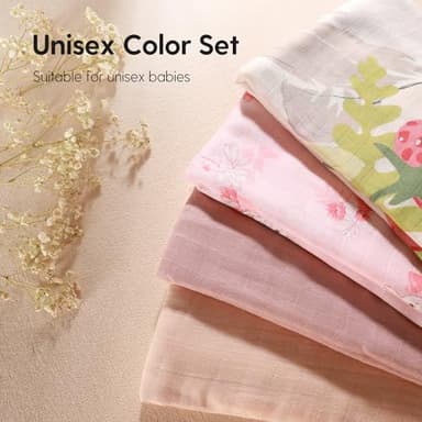 LITTLE SPUD Muslin Swaddle Blankets, Nursery Receiving Blankets for Girls & Boys, Soft & Breathable Baby Muslin Swaddle, Large 47 x 47 inches, New Born Essentials, 4 Pack, Pink Rabbit - Image 6