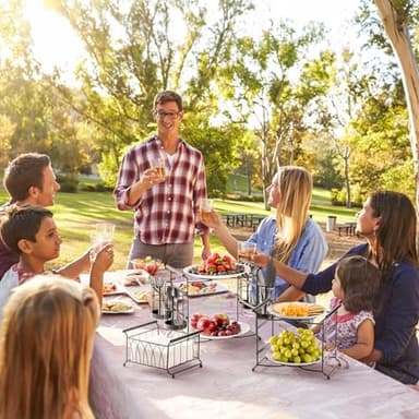 Sorbus® Buffet Caddy — 7-Piece Stackable Set Includes Plate, Napkin, and Silverware Holder, 3-Tier Detachable Tabletop Organizer — Ideal for Kitchen, Dining, Entertaining, Parties,Thanksgiving (Black) - Image 6