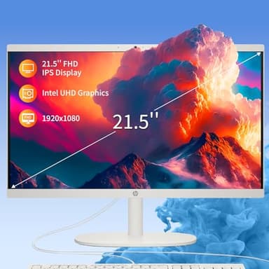 HP All in one Desktop PC with Office Lifetime License, 21.5" FHD Display, 32 GB RAM, 1 TB SSD, Intel Celeron J4025, Webcam, Intel Graphics, Wi-Fi 6, Bluetooth, HDMI, Windows 11 Pro w/RH- Accessories - Image 4