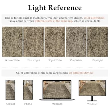 WondRg 2x6 Washable Brown Runner Rug Vintage Hallway Kitchen Carpet Non-Slip Soft Low Pile Distressed Throw Rug for Bedroom Bathroom Laundry Living Room - Image 6
