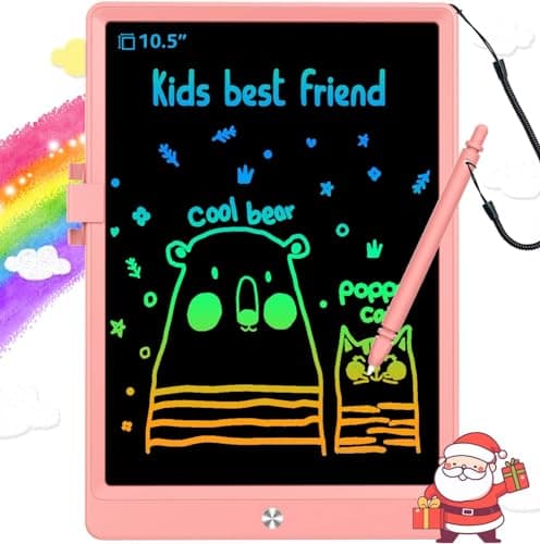 BUKEBU LCD Writing Tablet Doodle Board,10.5 inch Colorful Drawing Pad,Electronic Drawing Tablet, Drawing Pads,Travel Gifts for Kids Ages 3 4 5 6 7 8 Year Old Girls Boys (Pink) - Image 1