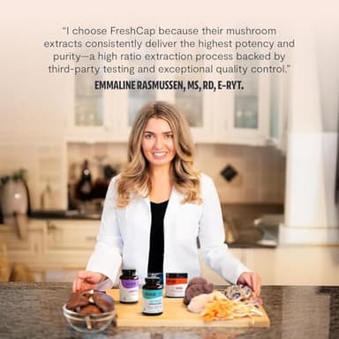 FreshCap Mushrooms Ultimate Mushroom Supplement 12,000mg - Nootropic Mushroom Complex Capsules, Organic Supplement, Brain Supplements for Memory and Focus Ayurveda (120 Capsules) - Image 4