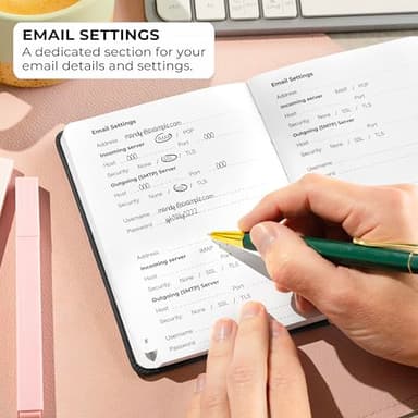 Clever Fox Password Book with alphabetical tabs. Internet Address Organizer Logbook. Small Pocket Password Keeper for Website Logins (Black) - Image 4