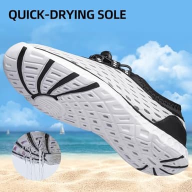 DOUSSPRT Women's Water Shoes Quick Drying Sports Aqua Shoes White Size 5.5 - Image 3