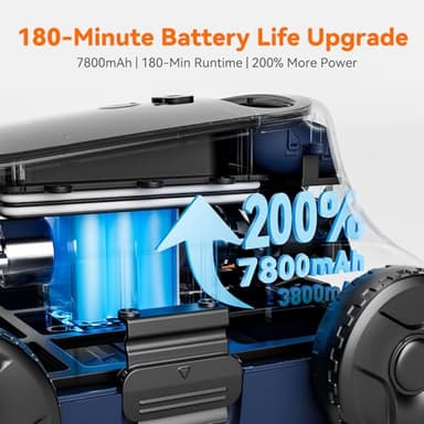 Cordless Pool Vacuum for Above Ground Pool, Robotic Pool Cleaner for Floor Cleaning, 130 Min Runtime, Powerful Suction, Self-Parking, Above Ground Pool Vacuum for Inground Pools up to 1291 Sq.ft - Image 4