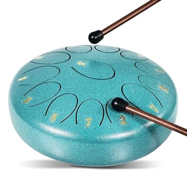 Steel Tongue Drum Musical Percussion Instrument, Rain Drum for Outside - Musician Gift for Family and Friends (Malachite, 13 Notes 6 Inches) - Image 7