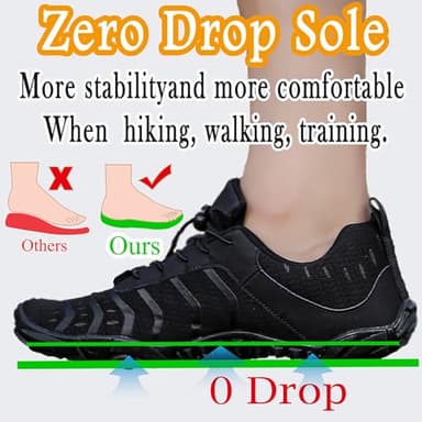 Barefoot Shoes Men Women Minimalist Shoes Zero Drop Workout Cross-Trainer Hiking Water Wide Toe Box Grounded Footwear Weightlifting Walking Grey - Image 2