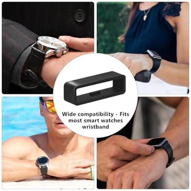 Vnsuyo 6 Pcs Watch Band Keepers, 16mm/18mm/20mm/22mm /24mm/26mm Watch Strap Holder Loops Retainer, Black Silicone Watch Band Fastener Rings Replacement Parts for Smart Sport Watches - Image 7