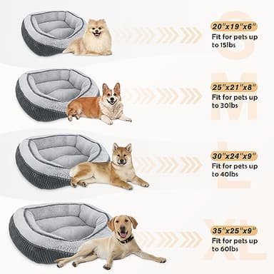 SIWA MARY Dog Beds for Small Medium Large Dogs & Cats. Washable Pet Bed, Orthopedic Dog Sofa Bed, Luxury Wide Side Fancy Design, Soft Calming Sleeping Warming Puppy Bed, Anti-Slip Bottom(25"x21"x8") - Image 7