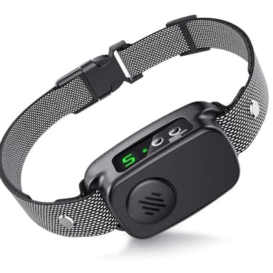Bark Collar, Dog Bark Collar for Large Medium Dogs 30-120lbs, Automatic Waterproof Barking Collar with Beep Vibration and 5 Adjustable Sensitivity (Classic Black) - Image 1