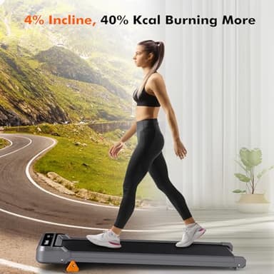 Walking Pad Treadmill with Incline - 3-Levels Incline, 2.5HP Ultra-Quiet 300lbs Capacity Under Desk Treadmill for Home Office Apartment, Mini Portable 4.7" Slim Space-Saving Compact Heavy Duty Remote - Image 2